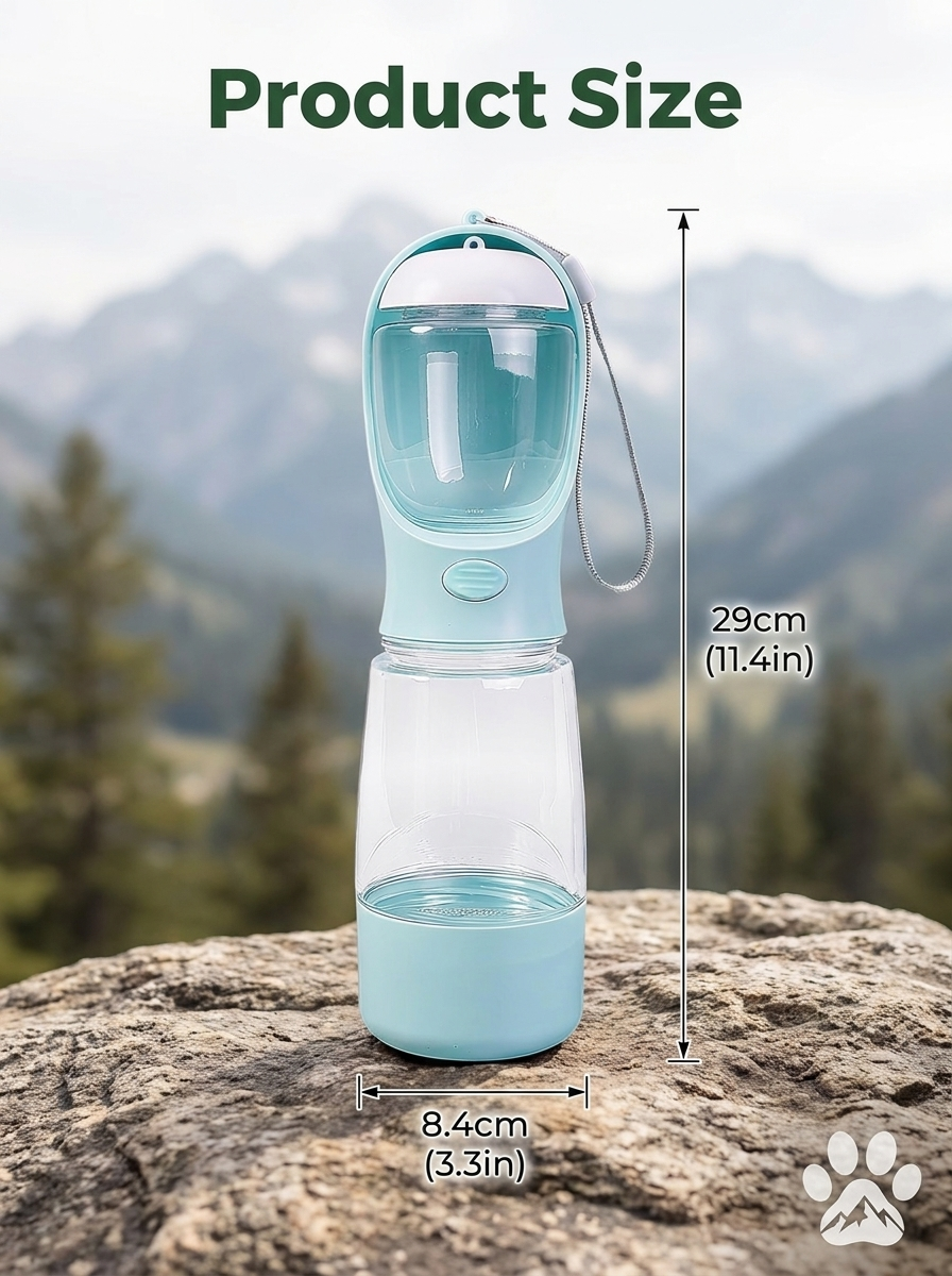 Pawtrail 3-in-1 Portable Dog Water Bottle & Feeder