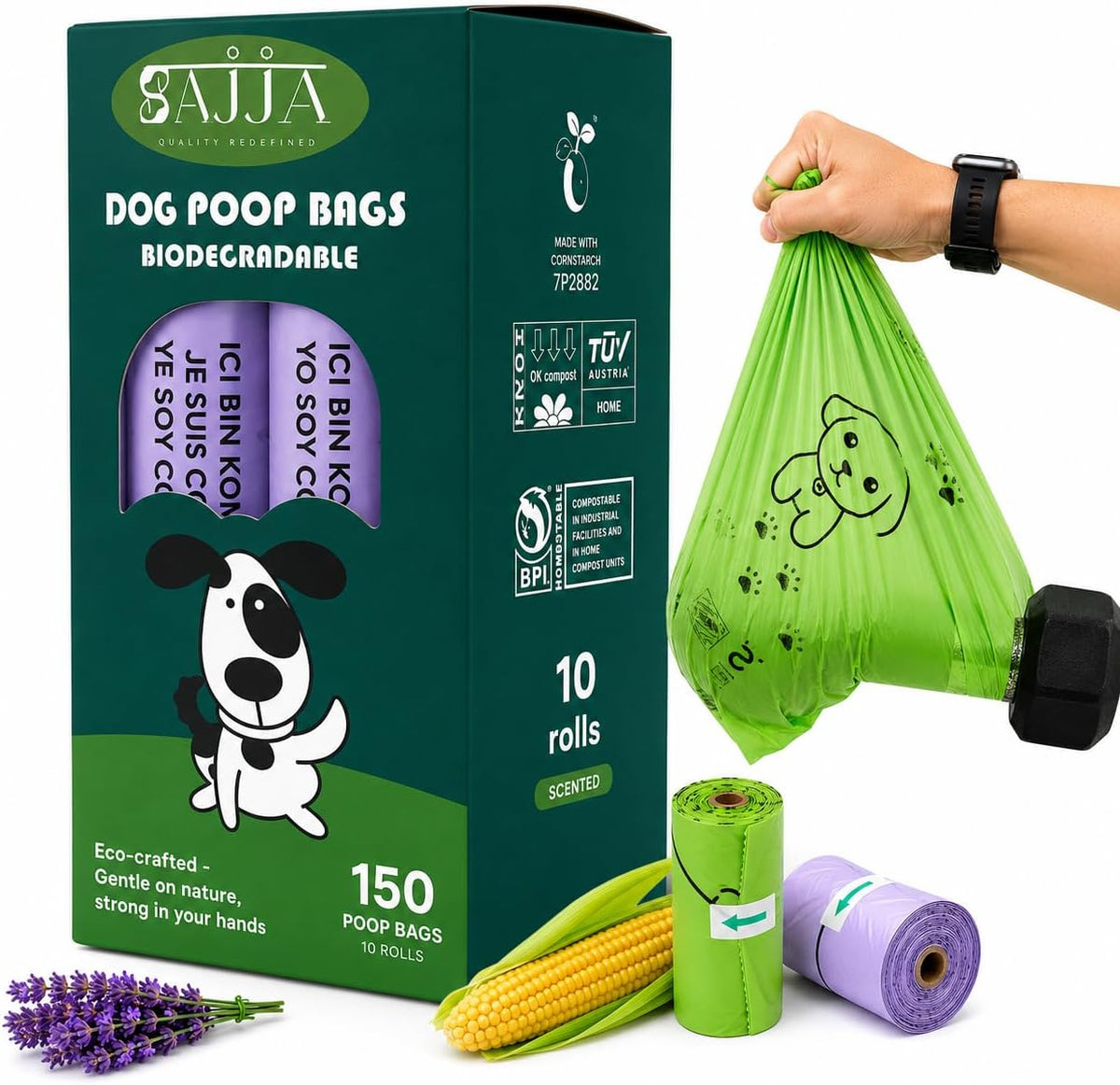 Pawtrail Biodegradable Dog Poop Bags - Compostable Refill Rolls (150 Count)