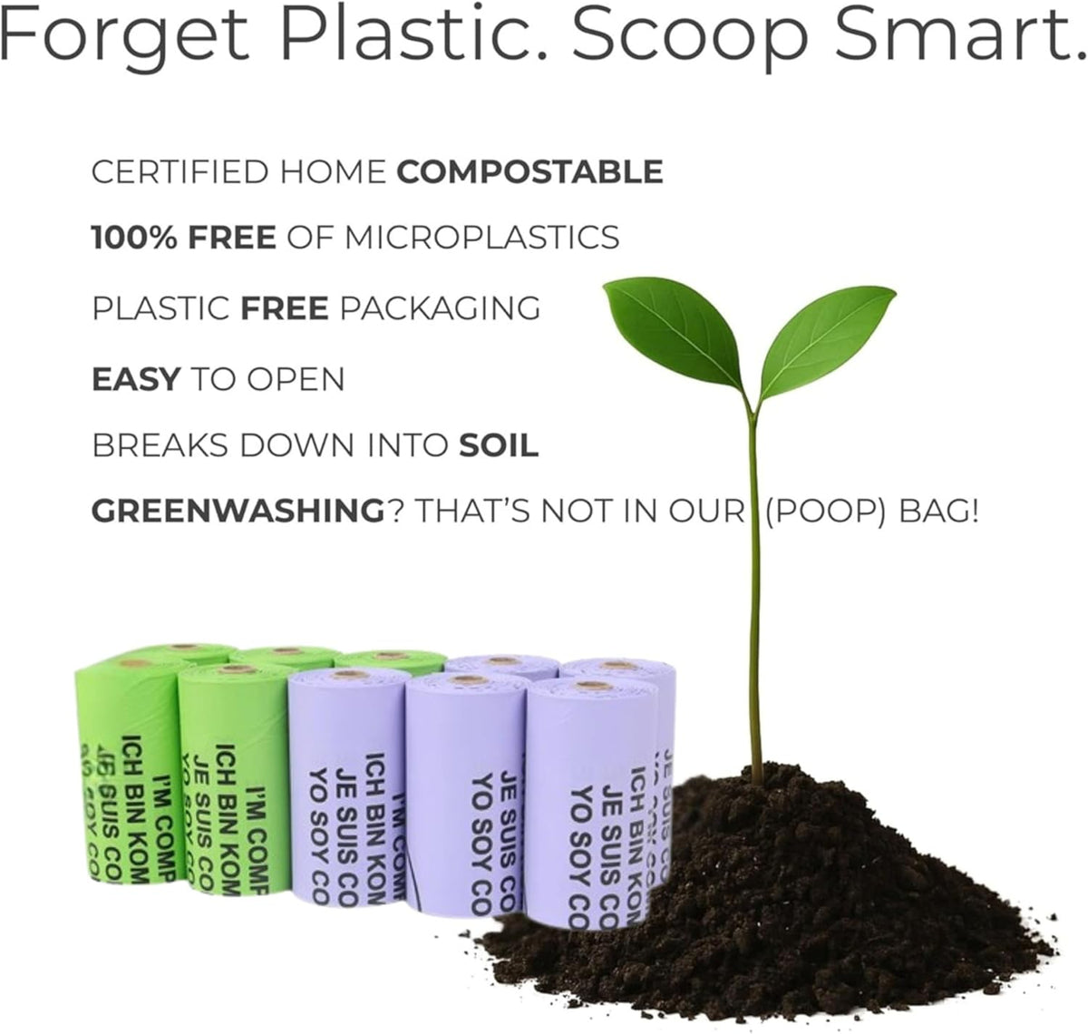 Pawtrail Biodegradable Dog Poop Bags - Compostable Refill Rolls (150 Count)