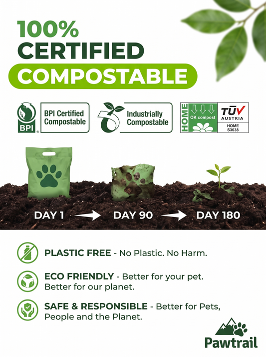 Pawtrail Biodegradable Dog Poop Bags - Compostable Refill Rolls (150 Count)